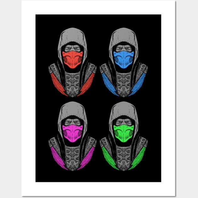 Four Ninjas Pose v1 Wall Art by DeathAnarchy